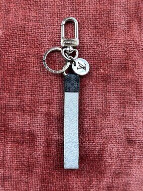 LOUIS VUITTON Eclipse Porte Cles Dragonne Key Ring Holder, White